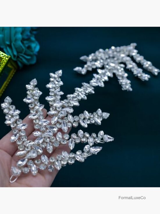 Handmade Wedding Headband Hair Pieces for Brides Rhinestone main image 4
